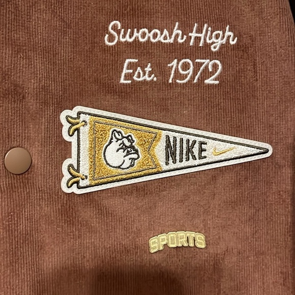 NWT Nike Therma Fit Varsity Jacket, Men’s Sz Medium, Brown - Picture 9 of 15